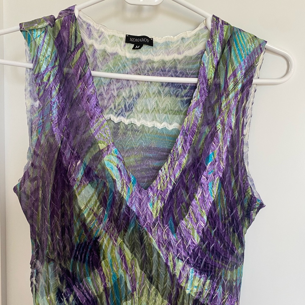 Elegant Multicolor Sleeveless Dress - Picture 5 of 6